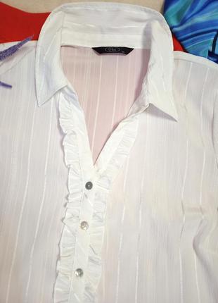 Белоснежная нарядная блуза,20разм.,bm2 фото