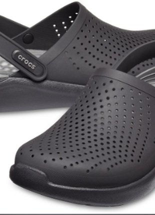 Крокси сабо crocs  literide clog black slate grey