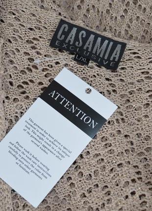 Брендовый вязаный кардиган накидка casamia exclusive вискоза бисер этикетка3 фото