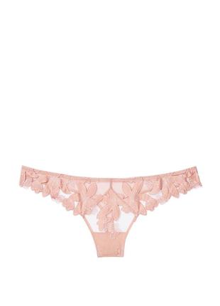 Нежно розовые трусики victoria’s secret luxe lingerie оригинал стринги виктория сикрет4 фото