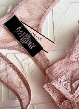 Нежно розовые трусики victoria’s secret luxe lingerie оригинал стринги виктория сикрет7 фото