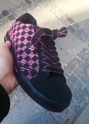 Кроссовки женские wishot checkerboard black/pink дутый язык knu skool sk-8 sk8 old кну platform stac объёмный язычок2 фото