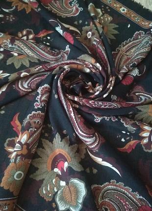 Розкішна великиа вовняна хустка з принтом пейслі, італія