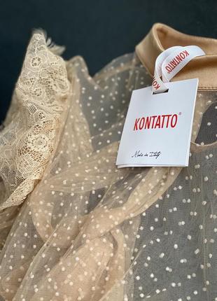 Kontatto блуза в стиле yves saint laurent кружева прозрачная4 фото