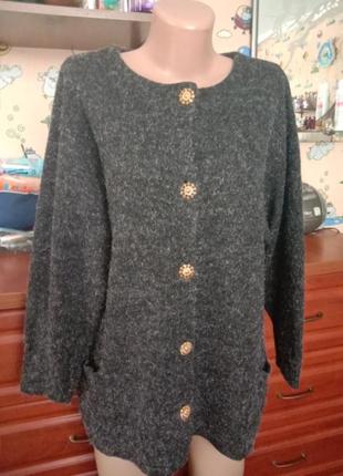М'яка тепла кофта-кардиган з люрексом 50-52р