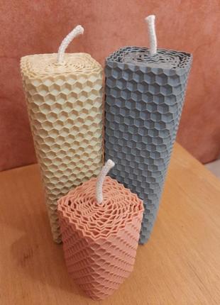 Набор квадратных свечей из вощины