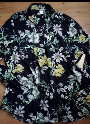 Блузка рубашка сорочка цветочный принт4 фото