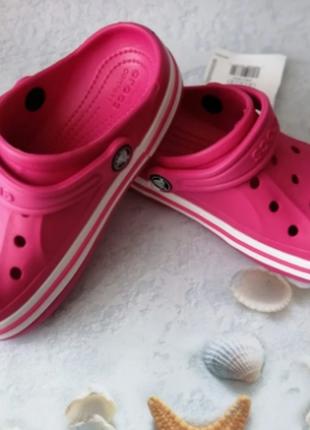 Детские кроксы розовые crocs bayband raspberry