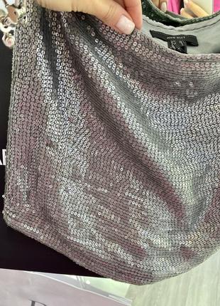 Шикарная юбка трапеция металлик шёлк вискоза пайетки mango2 фото