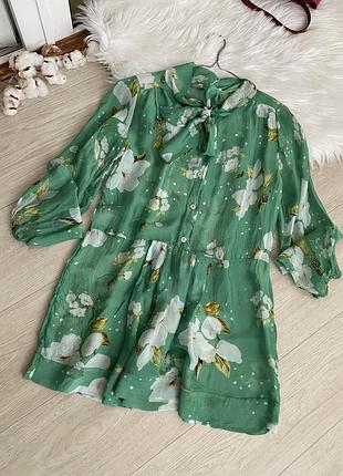 Шовкова сорочка в квіти