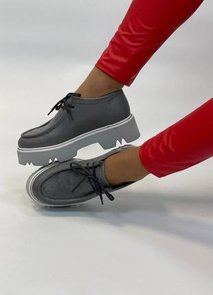 Шкіряні черевики туфлі лофери8 фото