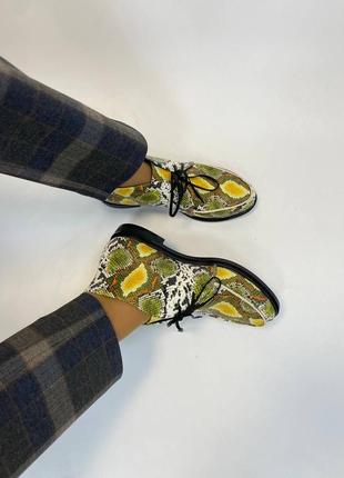 Очень стильные мягкие ботинки лоферы дезерты демисезонные весна осень кожа питона2 фото