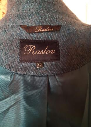 Raslov  шерстяное пальто  красивого джинсового цвета в меру оверсайз6 фото