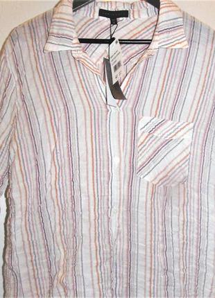 Рубашка бойфренд в полоску из жатой хб ткани размер xl6 фото