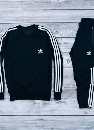 Топовый мужской спортивный костюм adidas черный