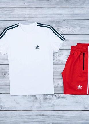 Летний спортивный костюм adidas футболка и шорты