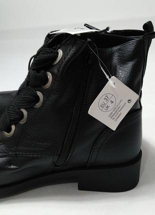 Черные ботинки женские на шнурках и замке esmara4 фото