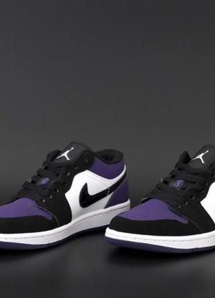 💜🖤🌼nike air jordan 1 retro low violet black white🌼🖤💜женские кроссовки найк2 фото