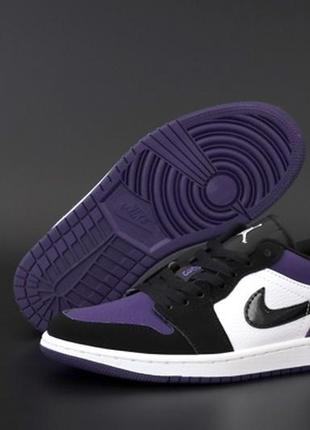 💜🖤🌼nike air jordan 1 retro low violet black white🌼🖤💜женские кроссовки найк3 фото