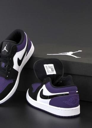 💜🖤🌼nike air jordan 1 retro low violet black white🌼🖤💜женские кроссовки найк6 фото