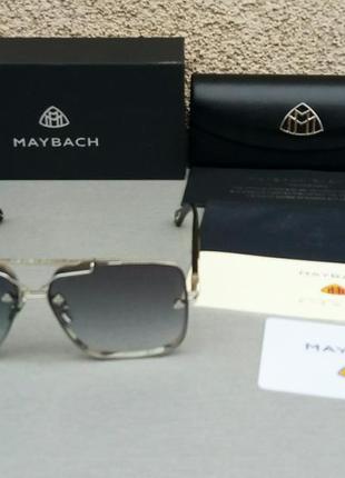 Maybach king очки мужские солнцезащитные серые в серебре9 фото