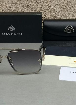 Maybach king очки мужские солнцезащитные серые в серебре10 фото