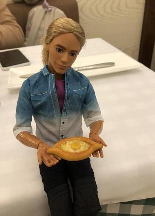 Миниатюрный хачапури, еда для кукол barbie из полимерной глины