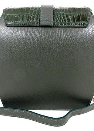 Жіноча сумочка . італія 100 натуральна шкіра . зелена2 фото