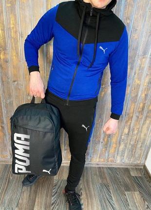 Топовий чоловічий спортивний костюм puma prps з капюшоном на блискавці манжеті