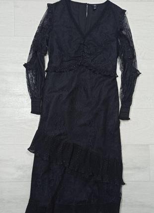 Черное кружевное платье1 фото