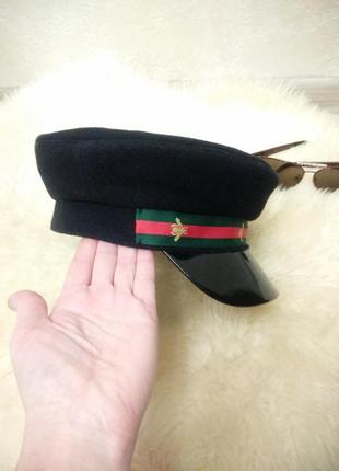 Стильная женская кепи. кепка с лаковым козырьком. картуз. фуражка.4 фото