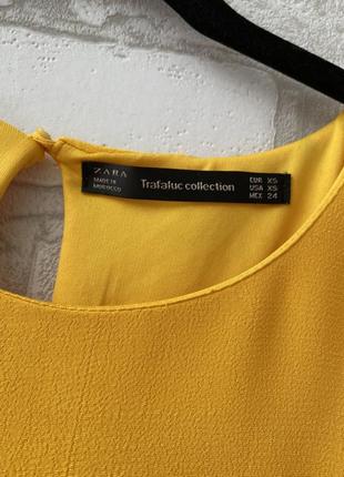 Классное горчичное платье zara 3