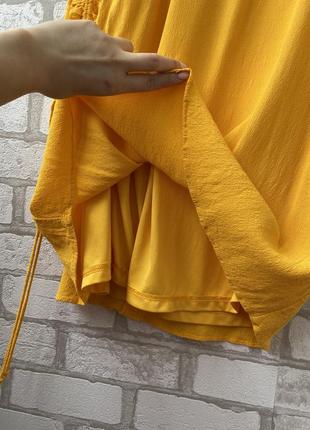 Классное горчичное платье zara 5