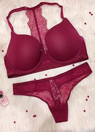 Комплект белья victorias secret трусики бюстгальтер 34d 75д трусики s1 фото