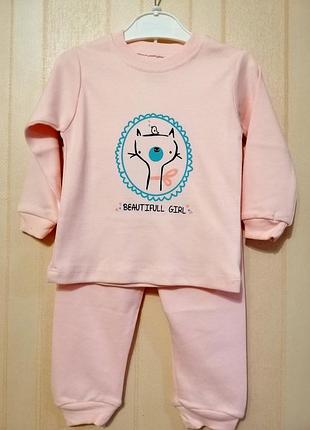 Пижама пижамка детская хлопковая трикотажная для девочки 92-116см донелла, donella. красивые детские пижамы для девочек, турция 4