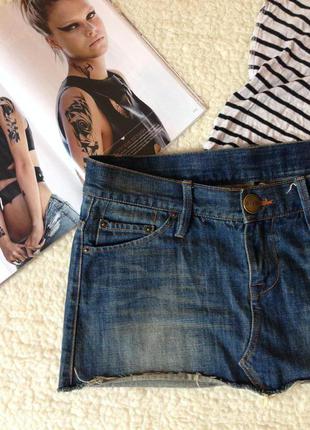 Летняя распродажа! стильная джинсовая юбка с потертостями (размер м)2 фото