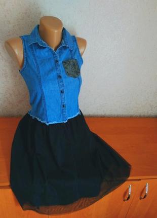 Джинсовое платье сарафан