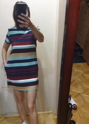 Платье в полоску zara, h&m, mango, massimo dutti, bershka3 фото