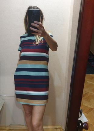 Платье в полоску zara, h&m, mango, massimo dutti, bershka