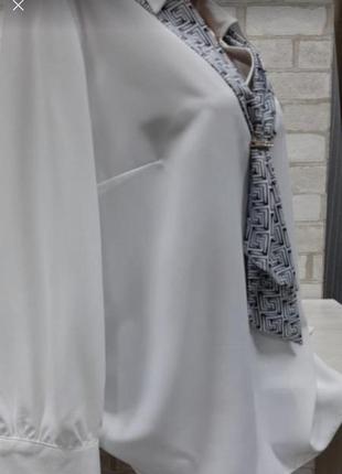 Белоснежная блуза большого размера6 фото