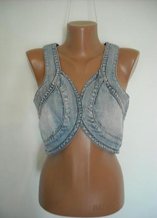 Супер стильна джынсовая жилетка,болеро,жилет