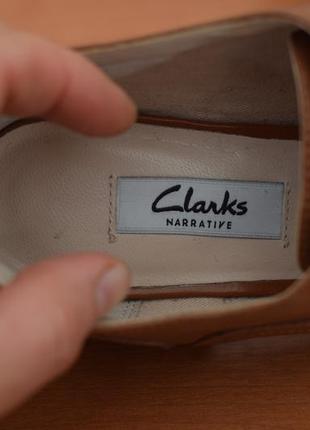 Коричневые кожаные туфли, броги clarks, 39 размер. оригинал5 фото