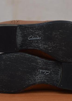 Коричневые кожаные туфли, броги clarks, 39 размер. оригинал7 фото