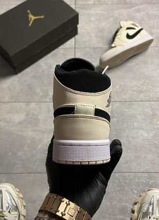 🔥кросівки  nike air jordan 1 beige black5 фото