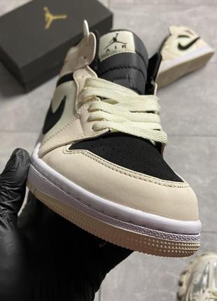 🔥кросівки  nike air jordan 1 beige black6 фото