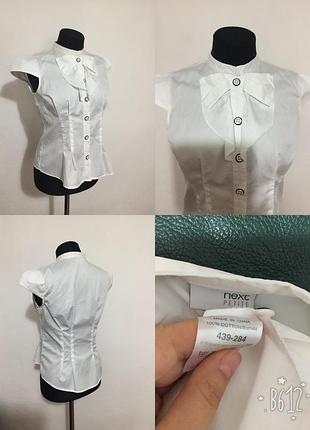 💯 коттон базовая натуральная фирменная блузка с бантом