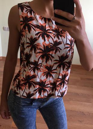 Блуза майка футболка топ-drothy perkins с пальмами1 фото