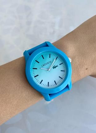 Жіночий годинник каучуковий світло-синій блакитний