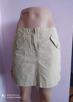 Юбка мини сафари на подкладке, h&m euro 34