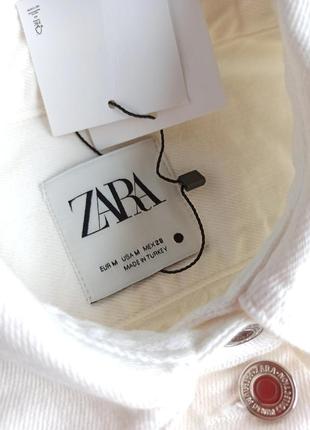 Красивейшая белая укороченная блуза  / рубашка zara из плотного 100% коттона9 фото